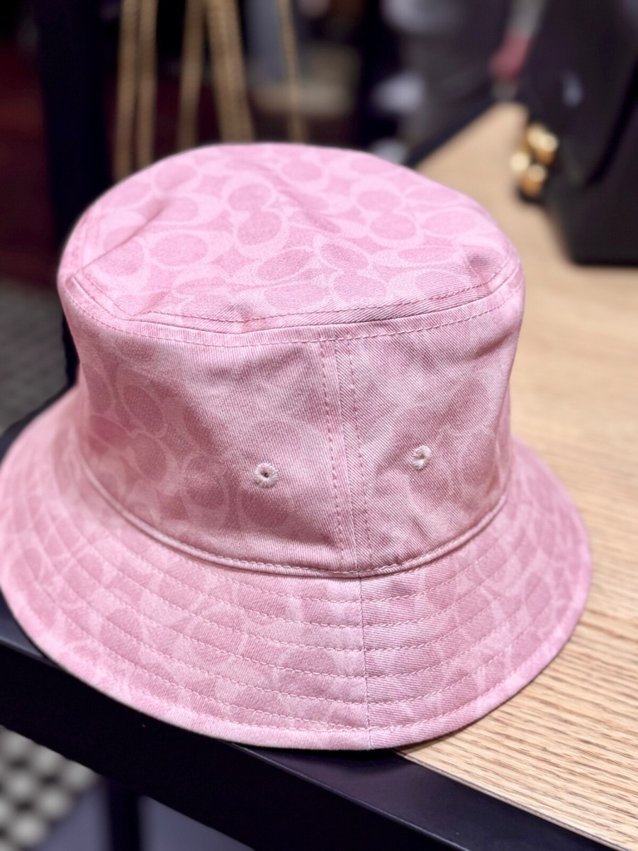 NWT Coach women's Signature Bucket Hat CAP77 in Powder Pink Size: XS/S. M/L View 3