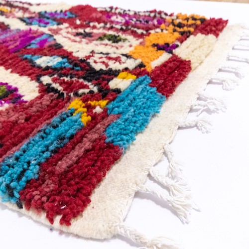 Small Moroccan Rug, Colorful Handmade wool Boho Rug for Entry Bathroom Nursery - Picture 4 of 9