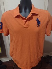 Polo Ralph Lauren Boys Custom Fit Big Pony 3 Polo Shirt XL 18-20 Orange