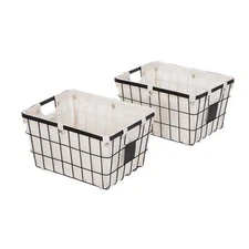 Better Homes & Gardens Small Wire Storage Basket with Chalkboard, 2-Piece