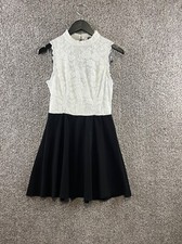 Lily Rose Dress Junior's Size M White|Black Lace Top Open Back Fit & Flare