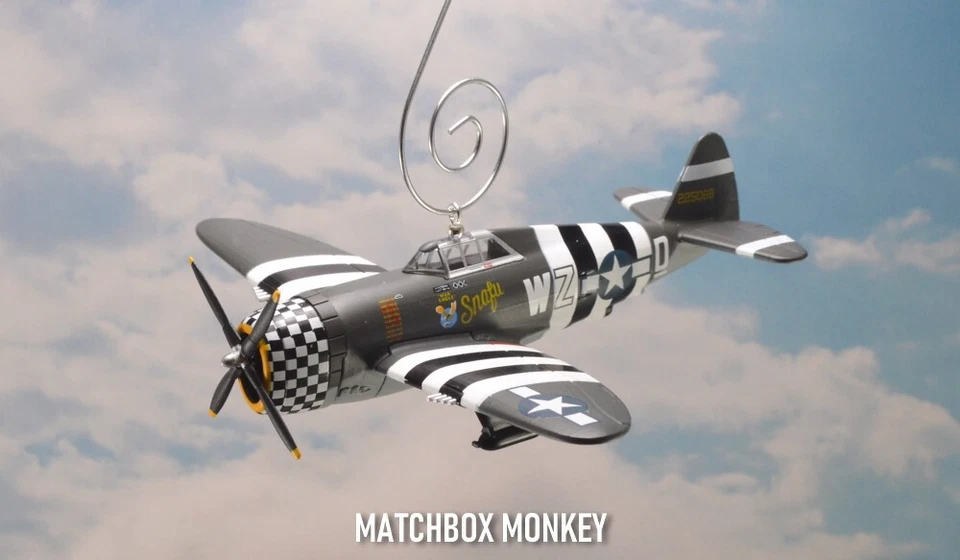 P-47D SNAFU Thunderbolt WWII Fighter Plane Custom Christmas Tree Ornament - Image 2 of 4