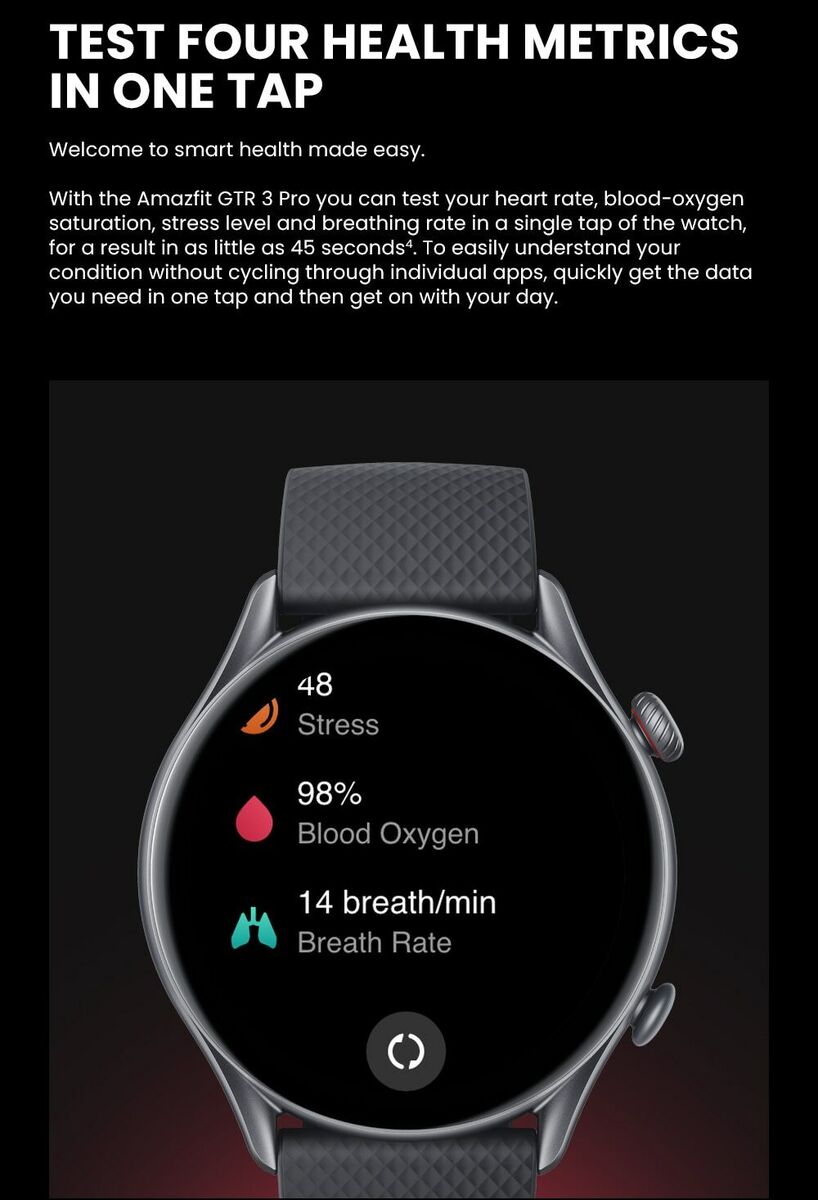 Amazfit GTR 3 Pro GTR3 Pro GTR-3 Pro Smartwatch AMOLED Display