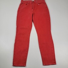 AO.LA Good High Rise Ankle Skinny Jeans Pants Red Orange Women Size 30