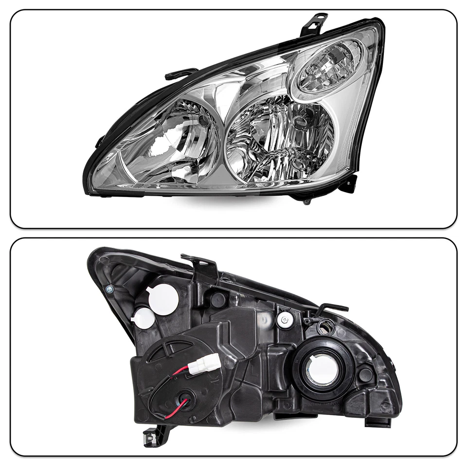 Juegos de faros halógenos cromados 04-09 para Lexus RX330 RX350 2004-2009 NO OCULTOS Foto 4 de 4