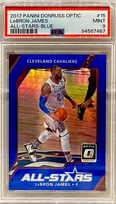 JERSEY #! 2017 Donruss Optic LeBron James All-Stars Blue 6/49 PSA 9! (1/1)!