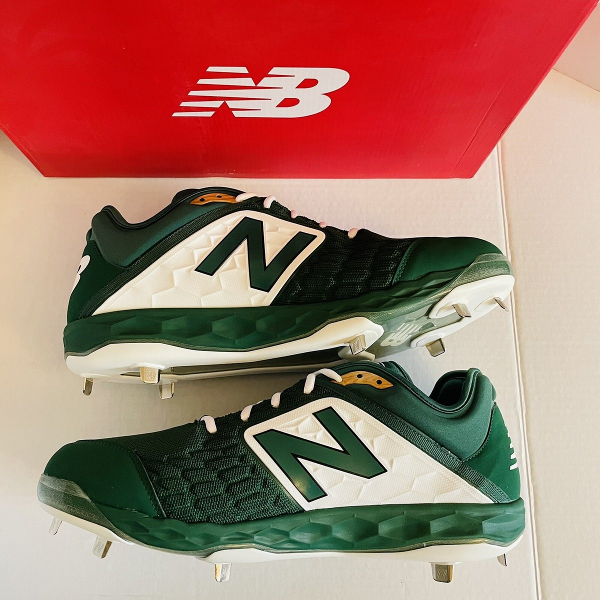 New Balance 3000 V4 Metal Baseball Cleats Green/White sz 17 Green New Balance Baseball Cleats New Balance 3000 V4 Metal  main image 2