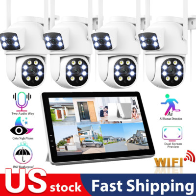 4MP Wireless Security Camera System Outdoor with Monitor for Home 10CH NVR HDD
