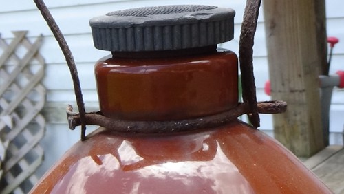Antique Gaymers Cider CYDER JUG GLAZED Pottery Vintage Jar Brown Handle Lid - Picture 3 of 3