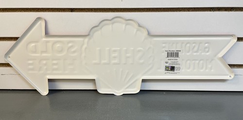 24" Reproduction Shell Gasoline SOLD HERE Gas Station Motor Oil ARROW Metal Sign - Picture 6 of 7