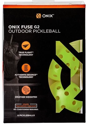 6 Onix Fuse G2 Outdoor Pickleball Balls USAPA Approved Neon Green Pack of 6