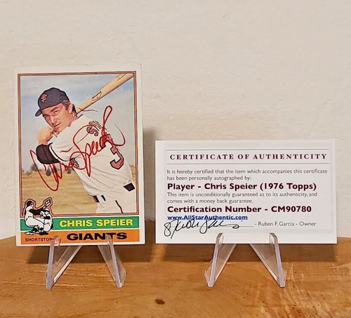 1976 Topps CHRIS SPEIER Auto Autographed Signed with COA San Francisco Giants