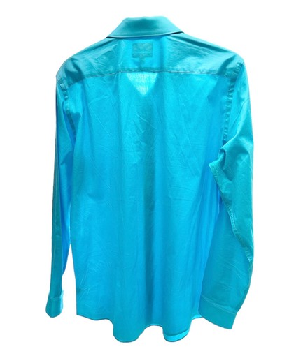 Apt.9 Men Dress Shirt Aqua Size 16 34/35 Premier Flex Slim Fit, Pre-Owned - Picture 4 of 4
