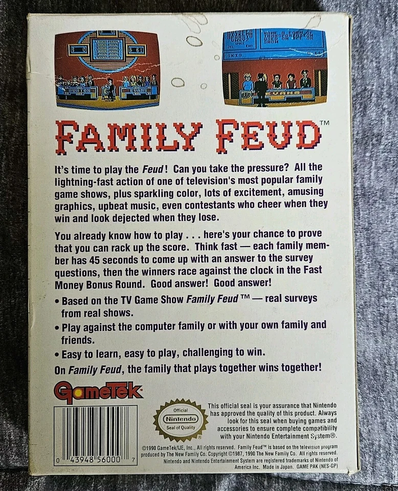 Family Feud (Nintendo Entertainment System, 1991) CIB GameTek Read Description - Image 3 of 4