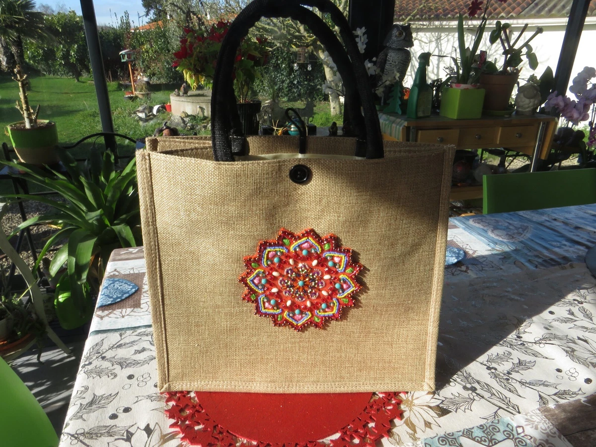 Grand sac en toile de jute personnalisé publicitaire pas cher | Sac