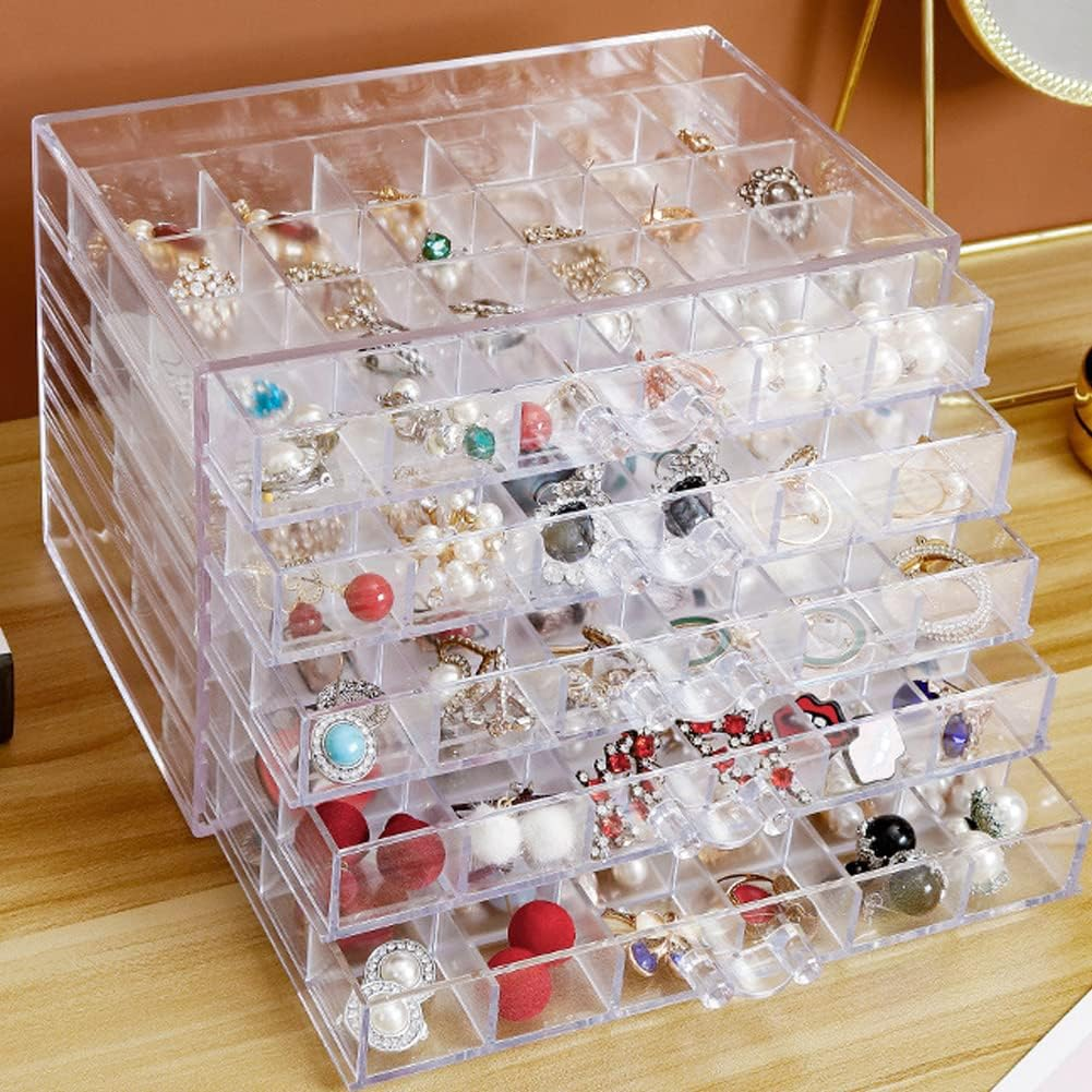 Earring Storage Box Acrylic Jewelry Storage Holder Ring Clear - Main Image