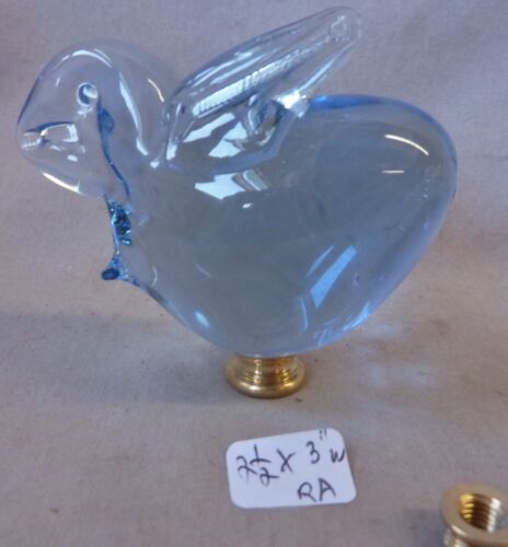 Lamp Finial BLOWN CRYSTAL Art Animal Glass Rabbit 2 1/2" h x 3"w (RA).. - Picture 1 of 3