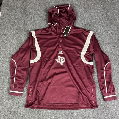 Adidas Texas A&M Aggies Maroon Hoodie Mesh Mens Size M Football NWT HN7654