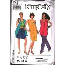 Simplicity 9711 Misses Pants Shorts Dress Tunic Pattern Size D5 4-12 Easy to Sew