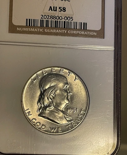 1951 Franklin Half Dollar 50C NGC AU58