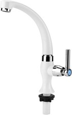 Premium Single Lever Kitchen Faucet Straight Handle Easy Installation Chrome ...