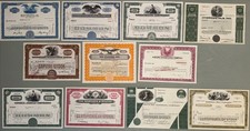 Sammlung Konvolut 11 historische USA Aktien, Industrie