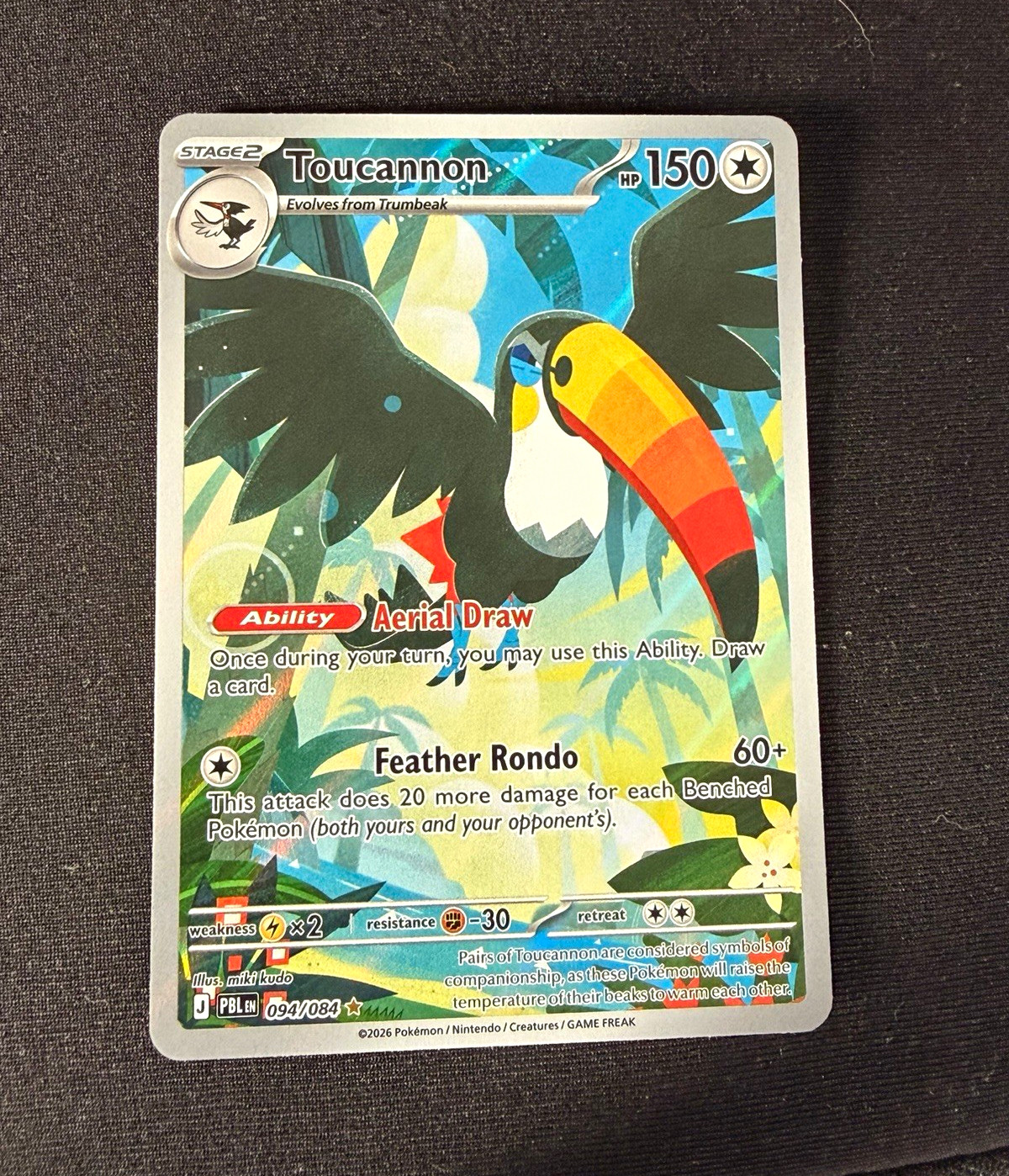 Toucannon 094/084 PBL Holo Rare Stage 2 English Pokémon TCG 150 HP