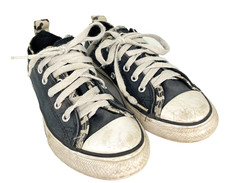 Converse Girl's CTAS Double Upper OX Black/Driftwood Sneakers-Sz 1 NWB 667211F