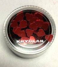 Kryolan Glitter Hearts Tiny Red Metallic Hearts Accent Face/Body/Nails/Crafts 4g