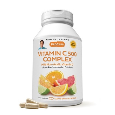 ANDREW LESSMAN Vitamin C 500 Complex 180 Capsules Non-Acidic Immune Support