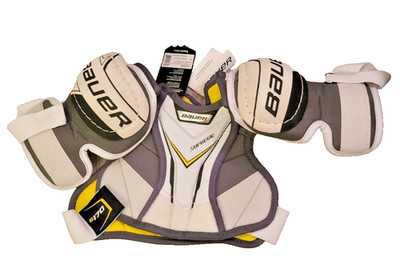 Bauer Supreme S170 Chest Protector Shoulder Guard Yth. M 5-7 Years White New Tags