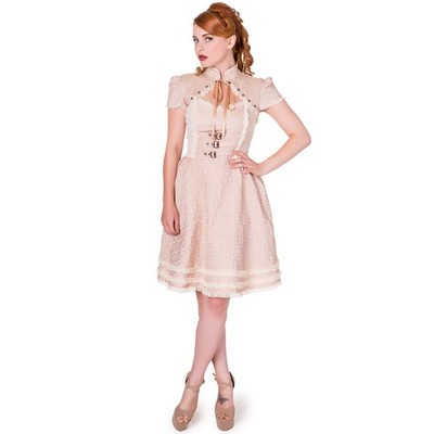 Banned Vintage Gothic Kleid - Rise Of Dawn Beige