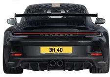  4D NUMBER PLATE REAR YELLOW ROAD LEGAL REAR  GLOSS BLACK DVLA REGISTERED