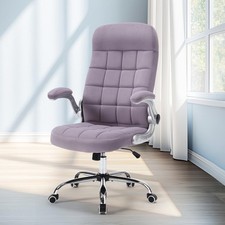 High Back Velvet Office Chair Purple, Comfy Home Executive Desk Chairs with
