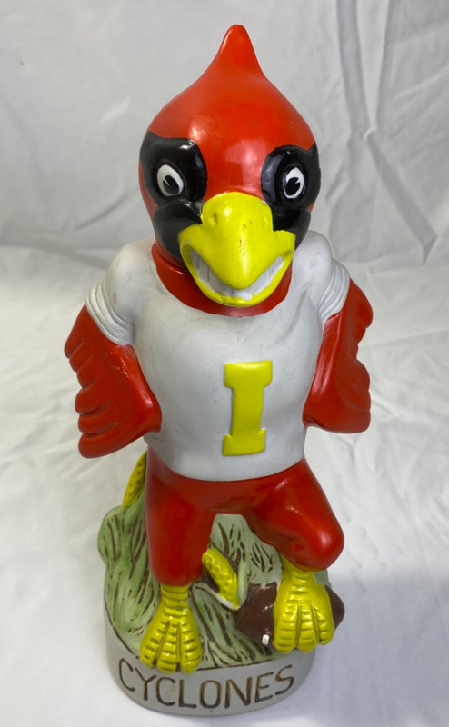 Vintage Ceramarte Iowa State Cyclones 1974 McCormick Series Whiskey Decanter 