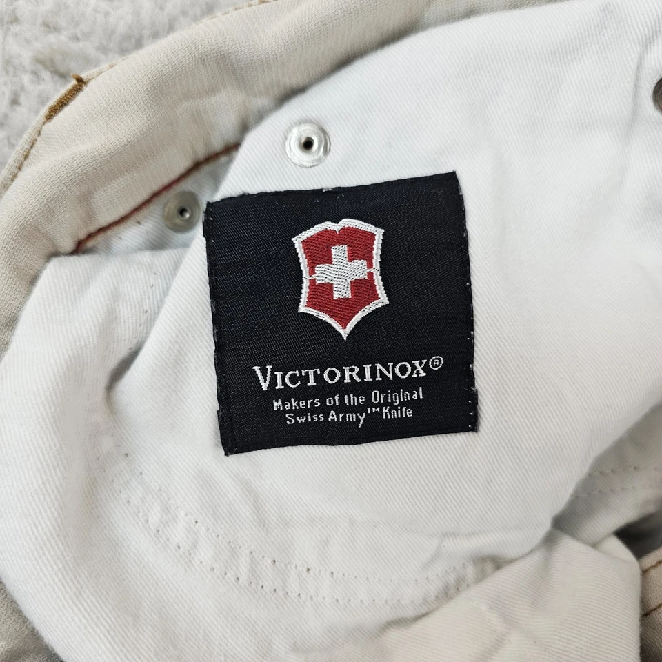 Victorinox Jeans Men's 32x34 Beige Denim Relaxed Fit Ripstop Key Clip Pocket - Image 4 of 4