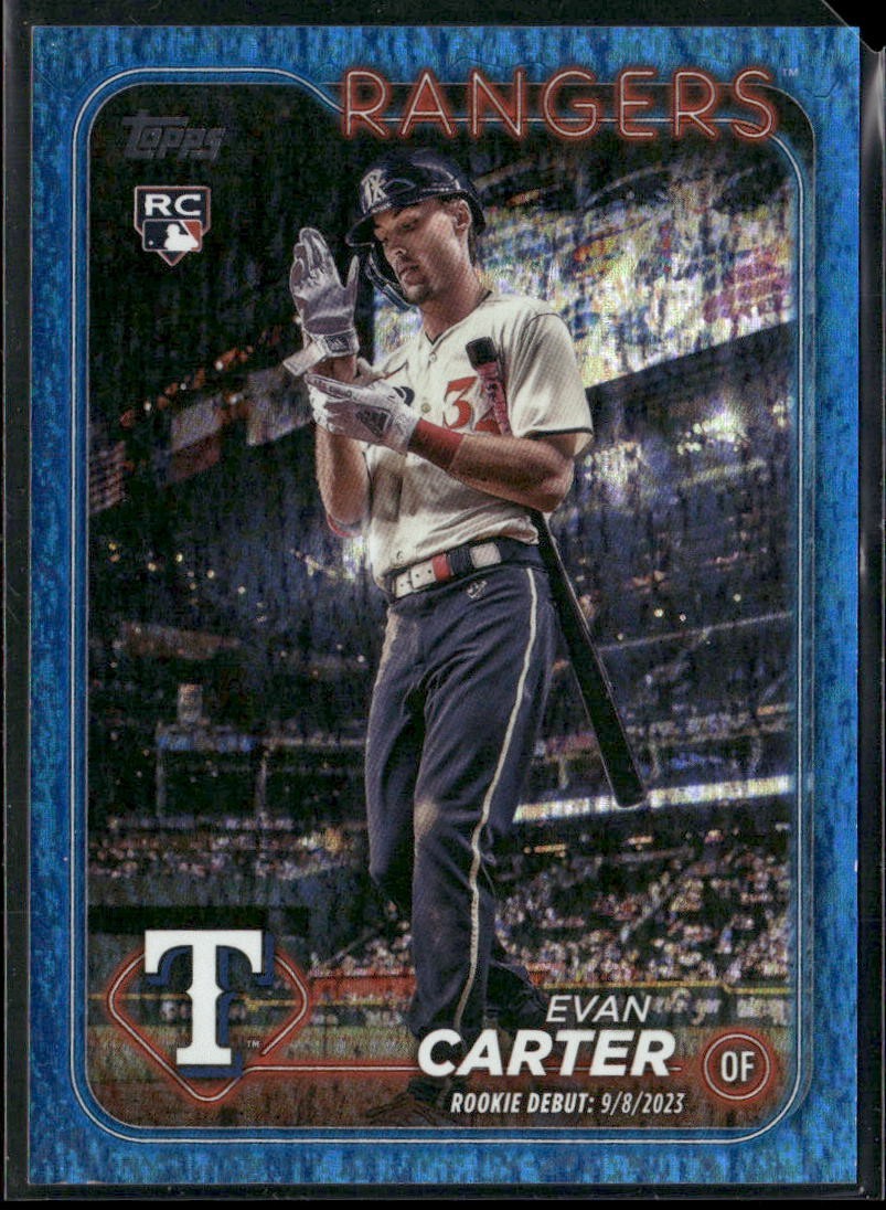 2024 Topps Update Series - Rookie Debut Evan Carter #US58 Blue Holo /999 (RC)
