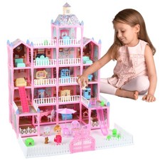 Dream Doll House for Girls Toys, 2026 Dollhouse 4-Story 17 Rooms with Dolls, ...