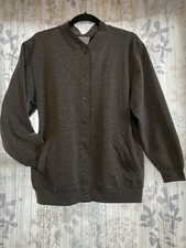 Blair, Vintage 1980  s Gray Button Up Women  s Sweatshirt Size M/L