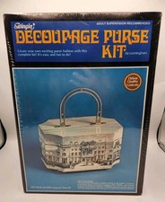 Swingin Decoupage Purse Kit Black and White Elegante Cunningham NEW Sealed