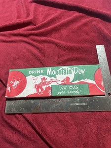 Vintage 1972 Hillbilly Mountain Dew Adjustable Soda Jerk Hat.