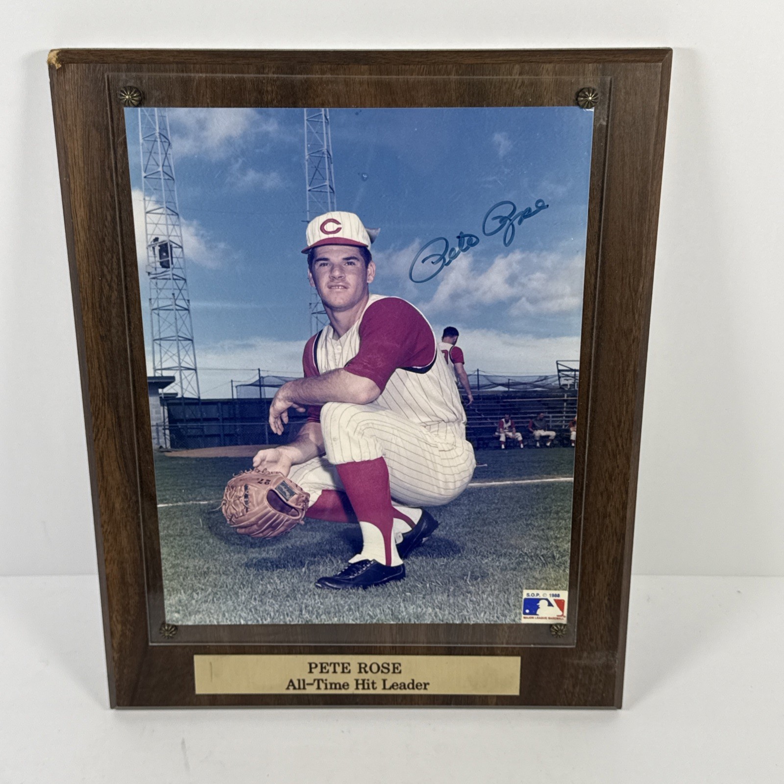PETE ROSE SIGNED CINCINNATI REDS 8X10 PHOTO