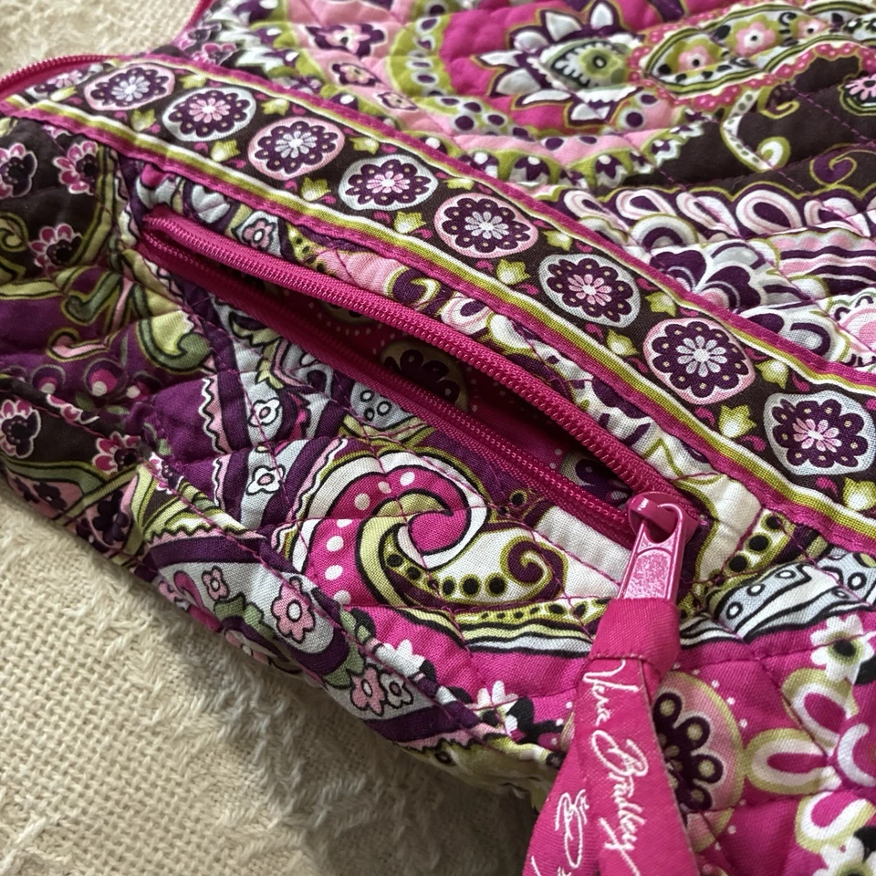 Vera Bradley Bolso de Hombro Cartera Rosa Paisley Excelente Estado Foto 4 de 4