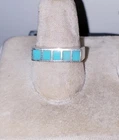 925 Sterling Silver Native American Turquoise Band Ring ( Size 8.0)!