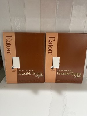NEW SEALED IN PACKAGE  ''Eaton'' Erasable 25% Cotton Fibre Typing Paper 80ct