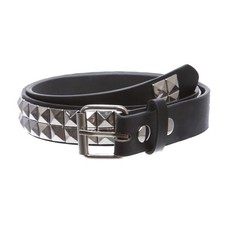 Kids 1 Snap On Punk Rock Studded Leather Belt, Black  s-24