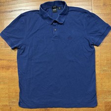 Hugo Boss Polo Shirt Mens M Blue Short Sleeve Embroidered Logo City Preppy Golf