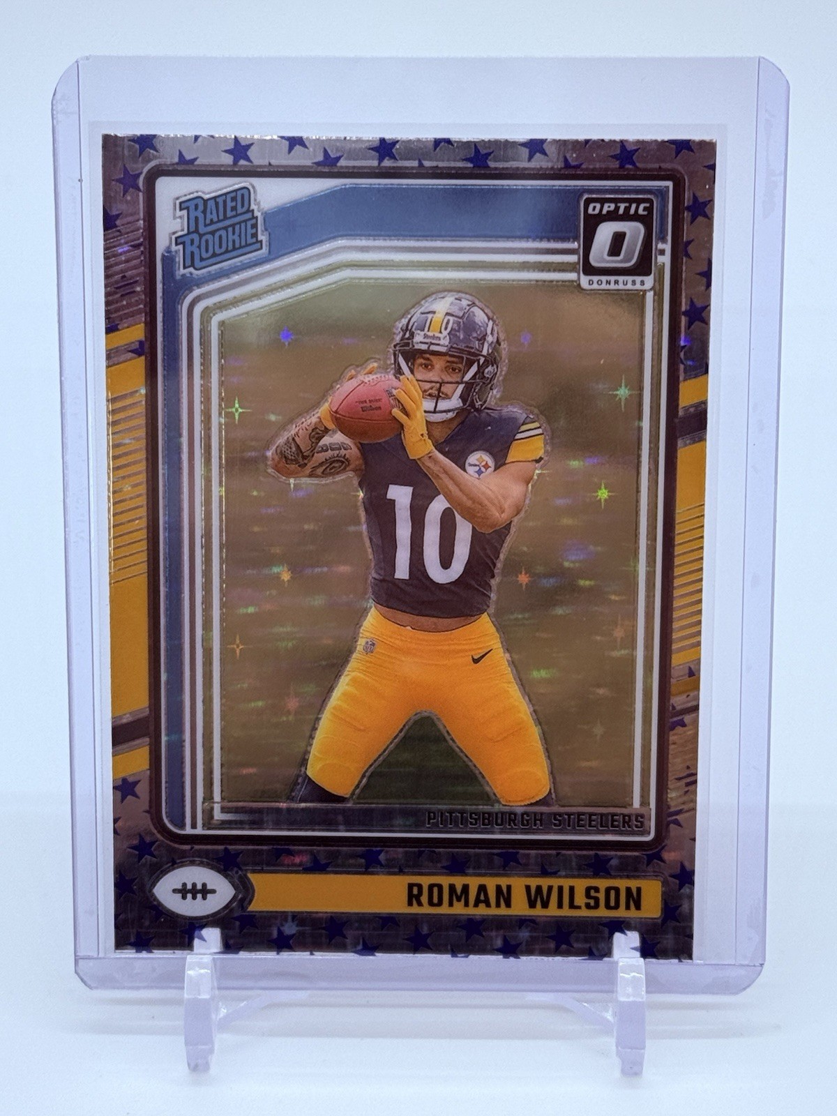 2024 Panini Donruss Optic Roman Wilson #285 Blue Stars Prizm RC Rated Rookie SP