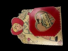 Vintage Mechanical Valentine Card Fold-Out Heart March Made in USA