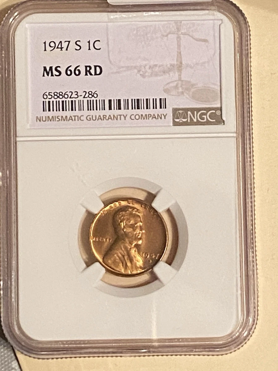 【3点】PCGSイギリスMS66 50P MS67RD 2P MS66RD 1P MS 66 Graded 1947 Year Lincoln Wheat US Small Cents (1909-1958